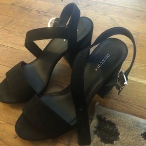 H&M two strap block heels